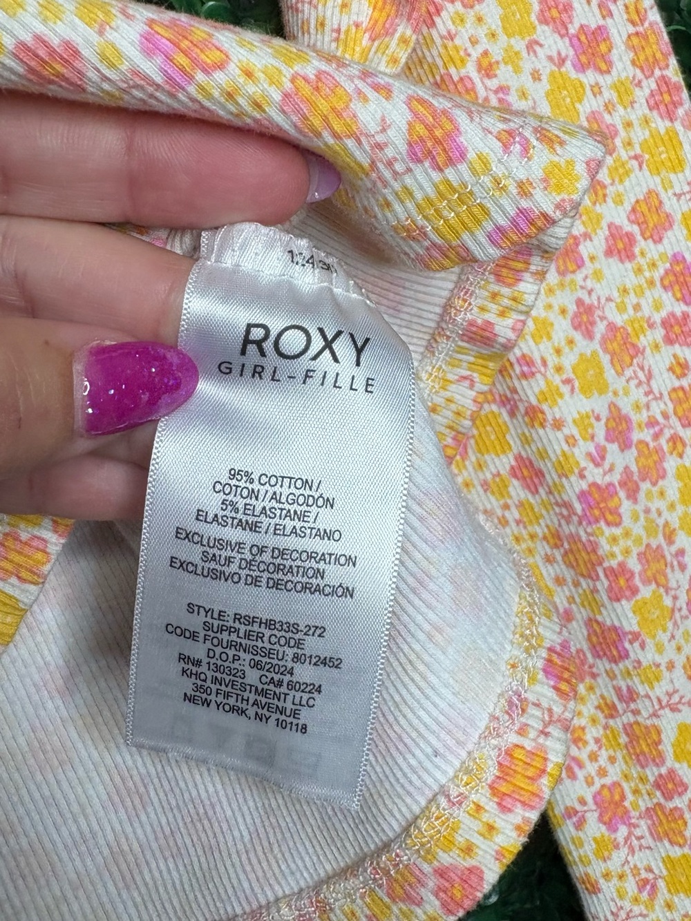 Roxy Floral Multicolor Ribbed Henley Top - Picture 3 of 4